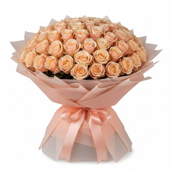 Peach Promise Bouquet-101 Peach Roses