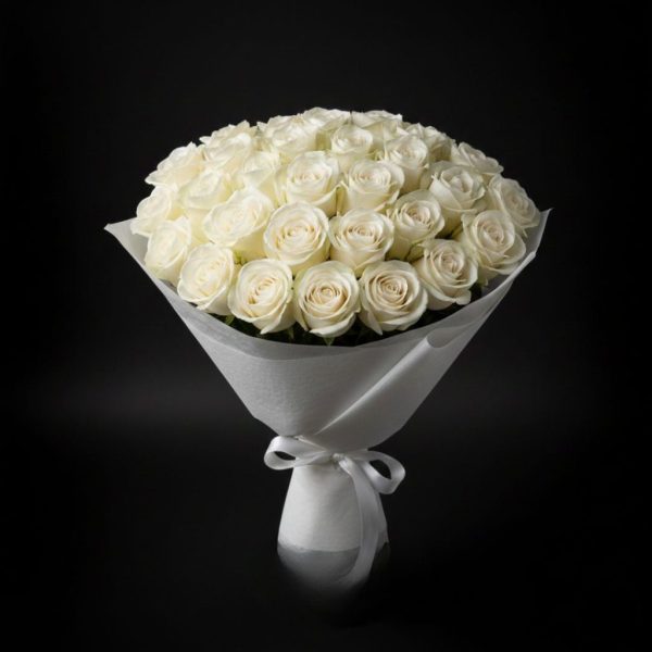 White Bliss Bridal Bouquet of 31 White Roses
