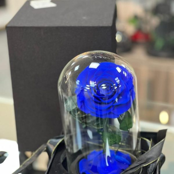 Sapphire Charm – Blue Preserved Rose