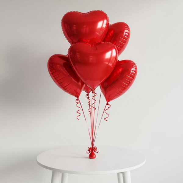 Classic Red Heart Balloons