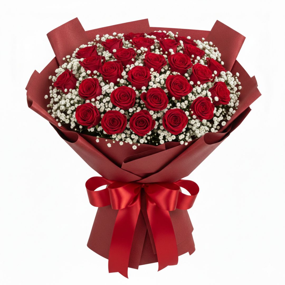 Crimson Promise – Red Roses Anniversary Bouquet