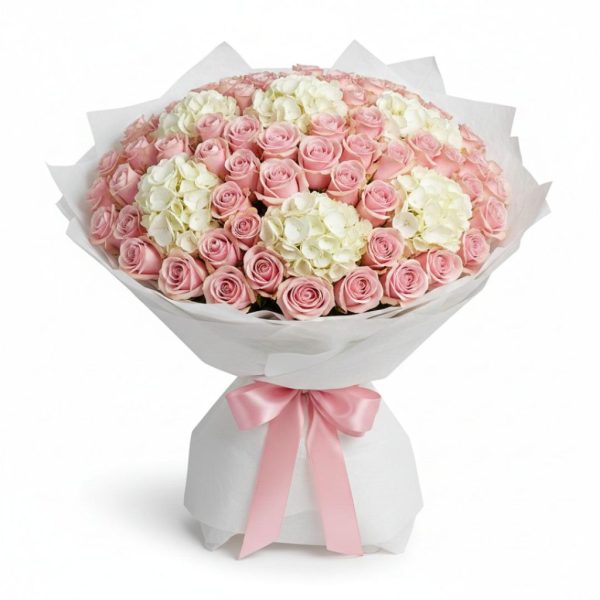 Everlasting Love – Roses and Hydrangea Anniversary Bouquet