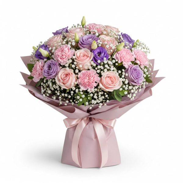 Pastel Perfection – Mixed Roses Bouquet