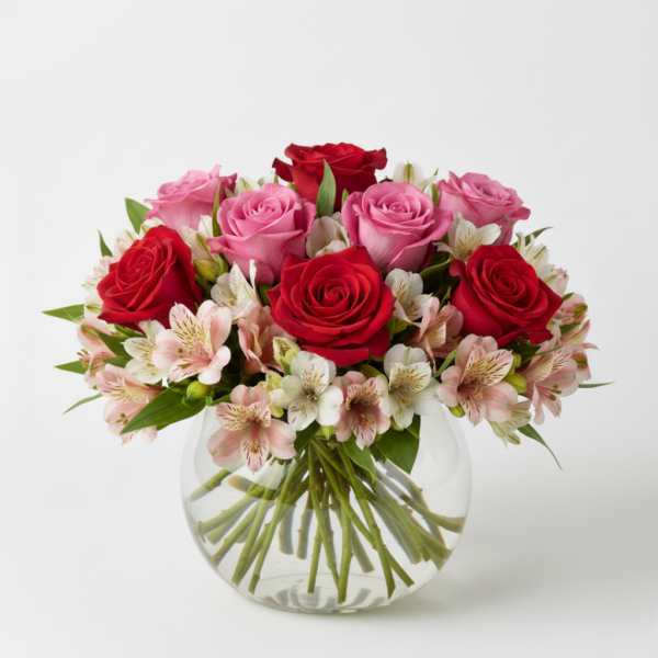 Rosy Harmony Vase Arrangement
