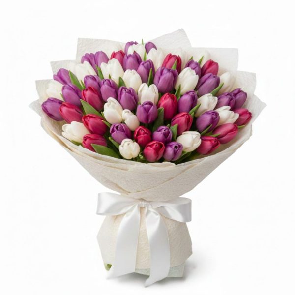 Tulip Harmony – Mixed Color Tulips Bouquet for Birthday