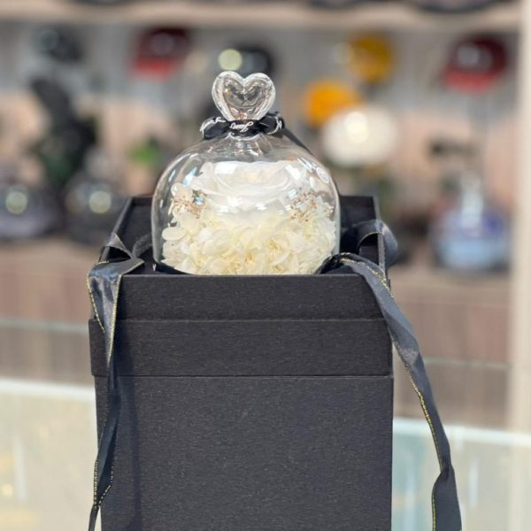 Forever Pure – Mini White Preserved Rose